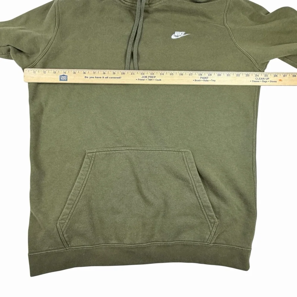 Nike Hoodie Mens XLT Olive Green Sportswear Club Fleece Pullover Logo Sweatshirt